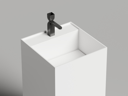 Раковина из искусственного камня Salini ARMONIA 130522M 45х45 напольная цвет белый без отверстий под смеситель - фото 2